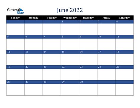 June 2022 Calendar General Blue